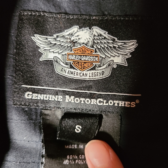 Harley Davidson Mens Small Button Up Shirt Pinstripes - Picture 13 of 14